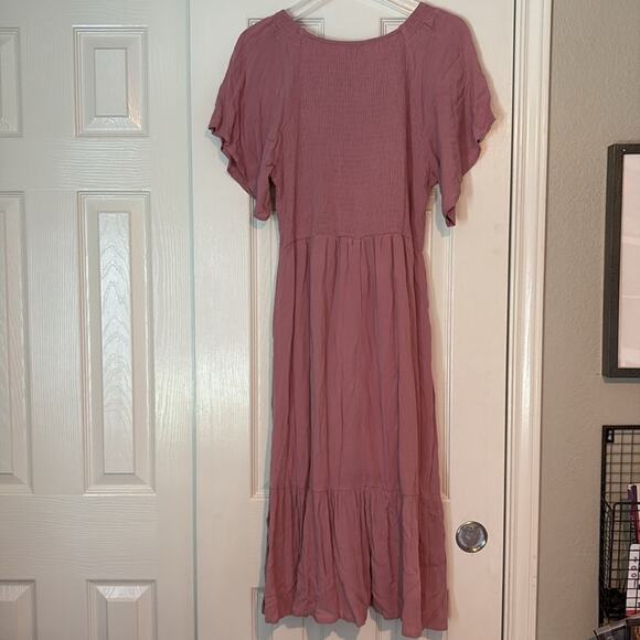Zattacas Smocked Flutter Sleeve Prairie Dress - Picture 7 of 7